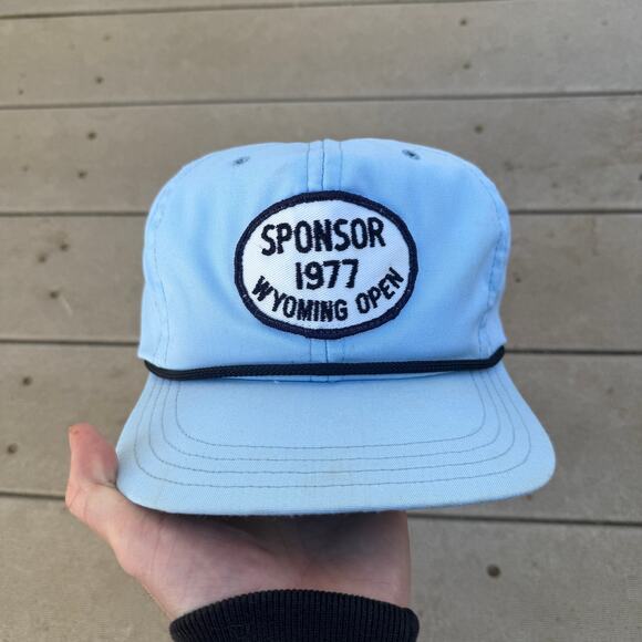 Vintage Other - Vintage 1977 Wyoming Open Cowboys Pokes Golf Golfing Roper Strapback Cap Hat VTG
